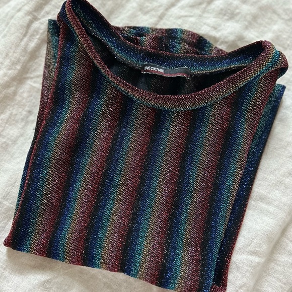 Love Culture Multicolor Striped Short Sleeve Tee - Picture 8 of 8